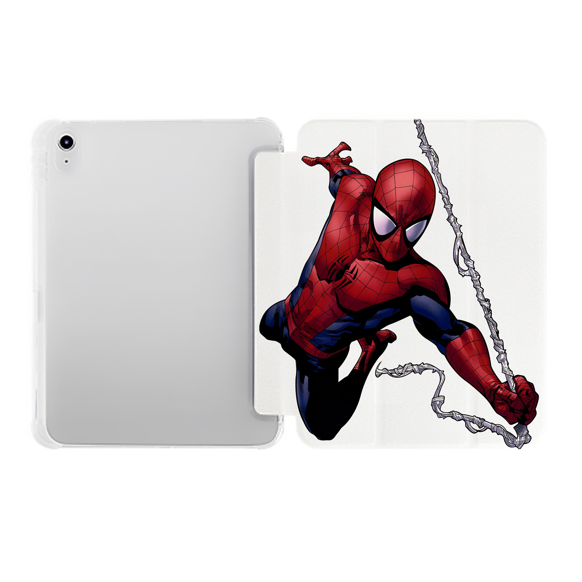 （画像用） Spider Man スパイダーマン IPad ケース ペン収納付き 三つ折りスタンド PUレザー×シリコン 対応機種9.5/10.5/10.9インチ